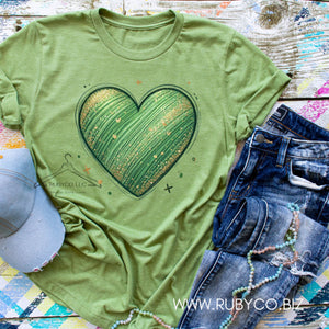 Green & Gold Heart - Short Sleeve Tee 2