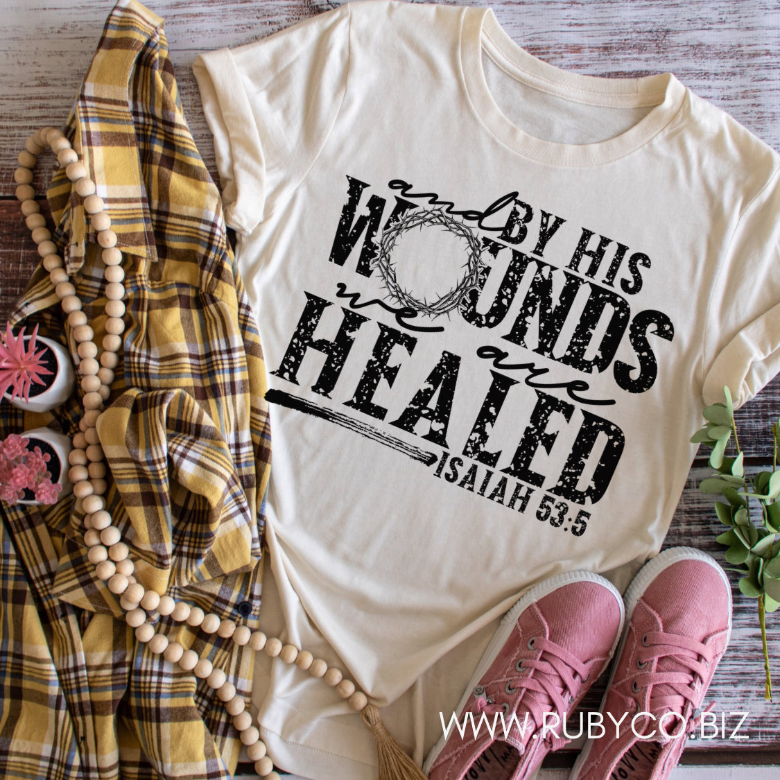 By His Wounds - Short Sleeve Tee
