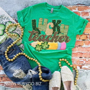 Lucky Teacher - Short Sleeve Tee