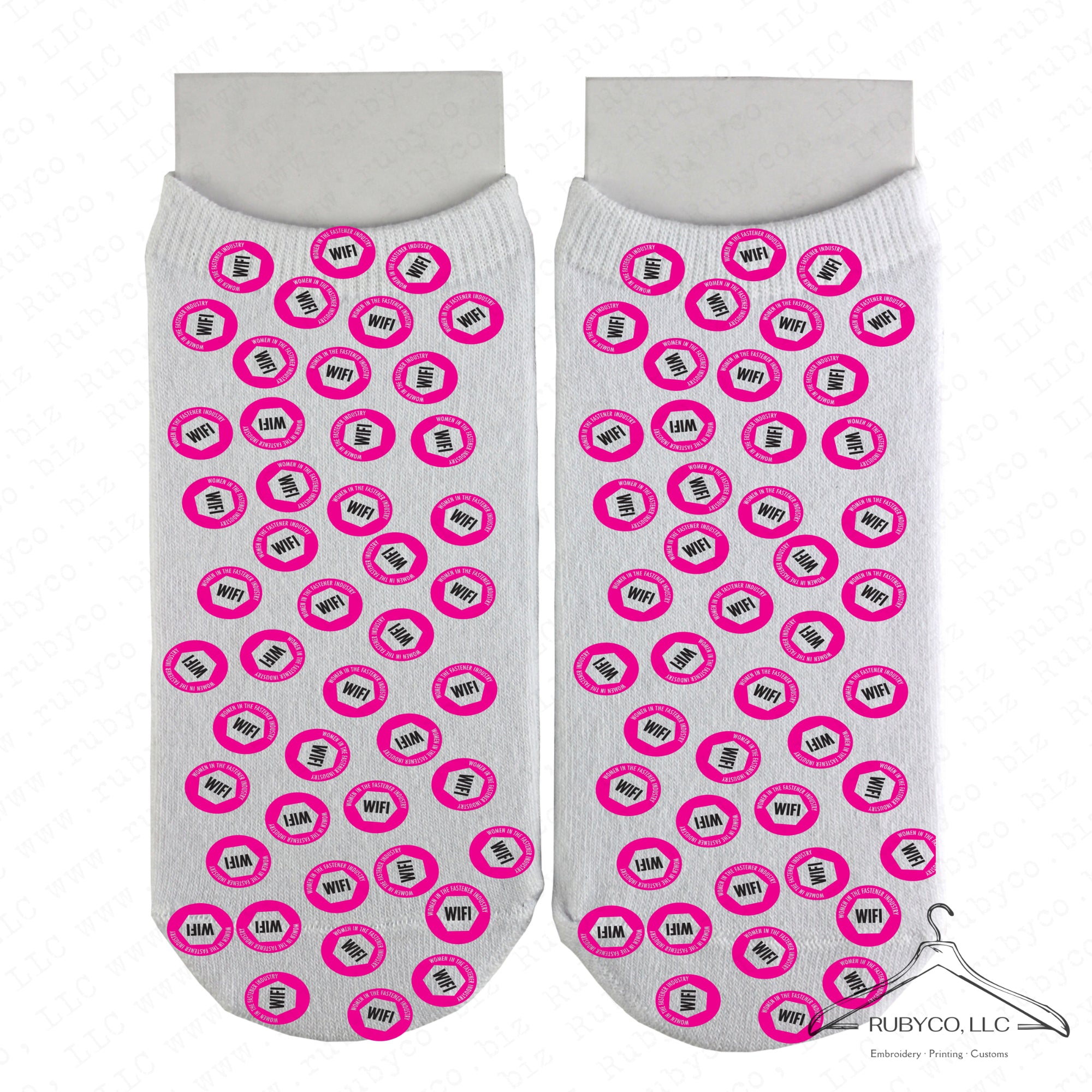 WIFI Logo - Adult No-Show Socks - Made Exclusively for Women in the Fastener Industry Association